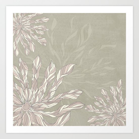 Flower Power Earthtones Art Print