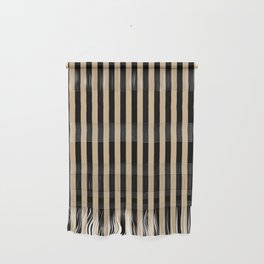 Tan Brown and Black Vertical Stripes Wall Hanging