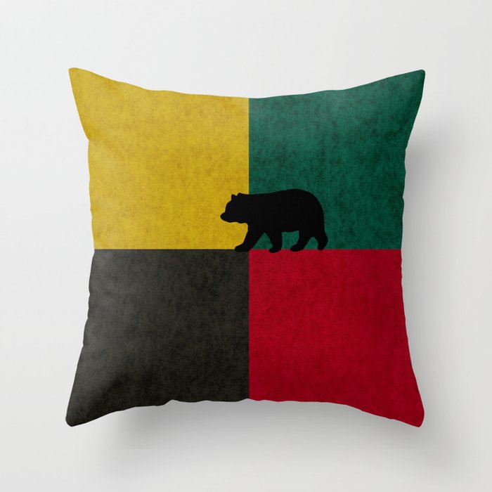 Bear On Colorblock Throw Pillow