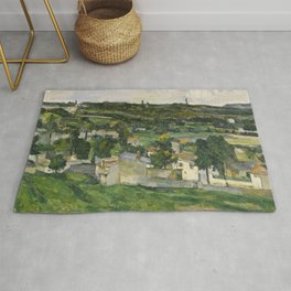 Stolen Art - View of Auvers-sur-Oise by Paul Cezanne Rug