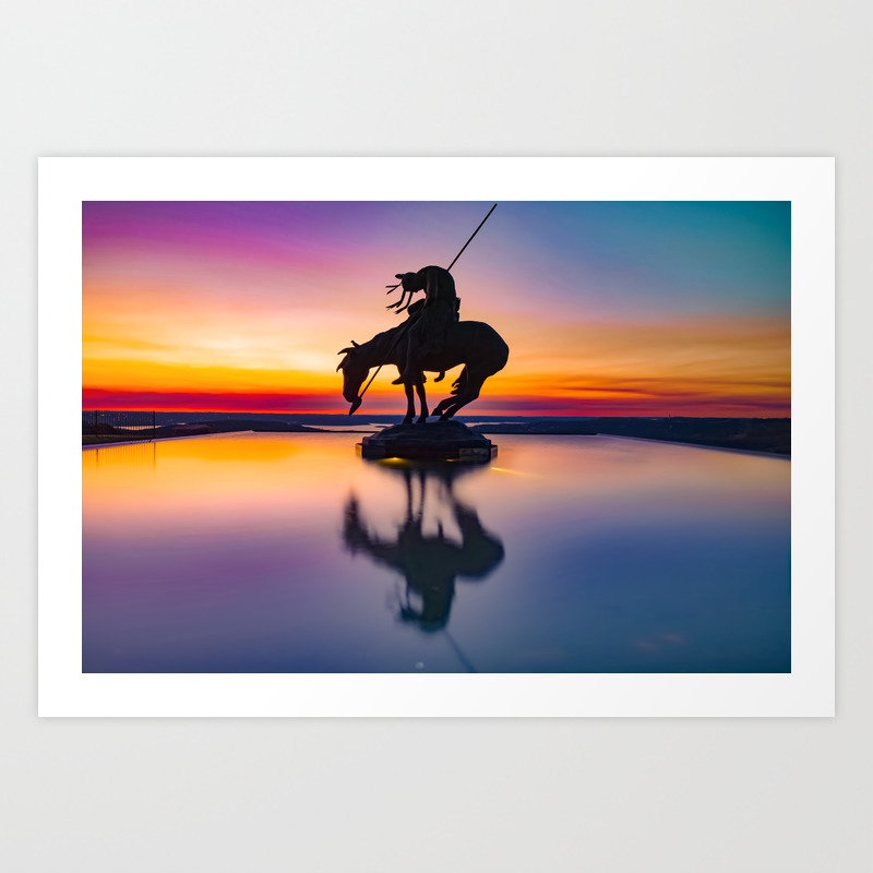 Colorful Sunset Reflections At The End Of The Trail Ridgedale Missouri Art Print By Gregoryballosfineart Society6
