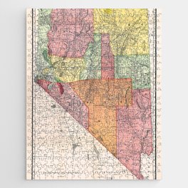 Historical County and Township Map of Nevada 1893 Jigsaw Puzzle