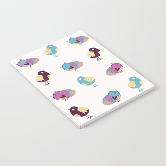 Cute Birds Pattern Notebook