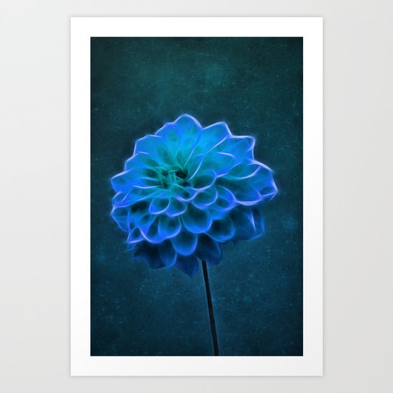 Dahlia Art Blue Art Print