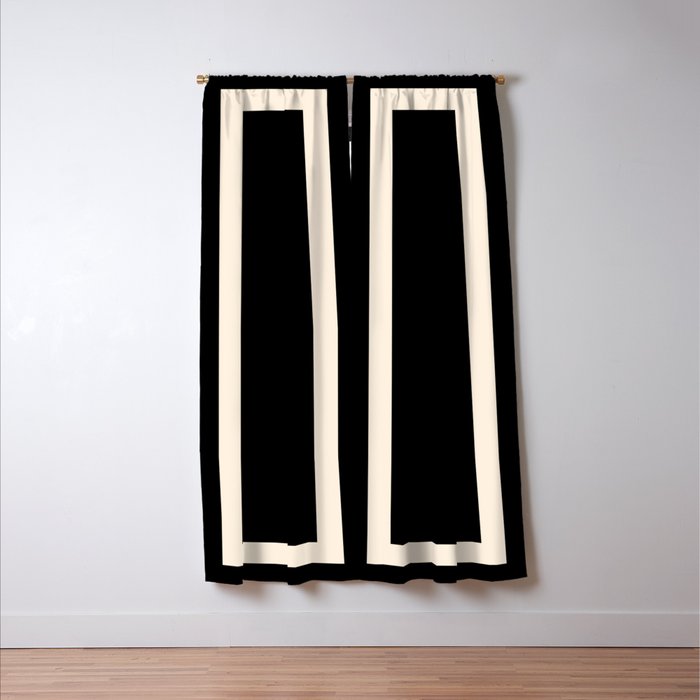Black and deals cream curtains