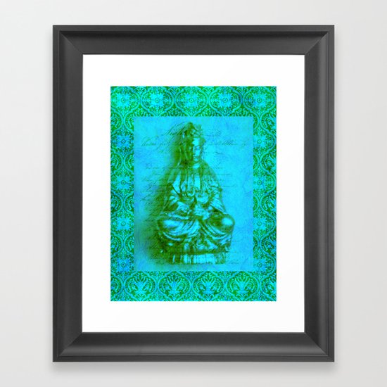 Jade Kwan Yin Framed Art Print