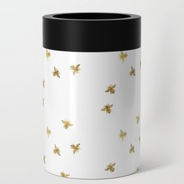 Gold Glitter Bees Pattern Can Cooler