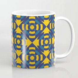 Simple geometric stripe flower yellow and blue Coffee Mug