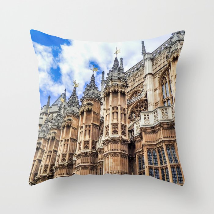 Great Britain Photography - Lady Chapel Under The Blue Cloudy Sky Throw Pillow