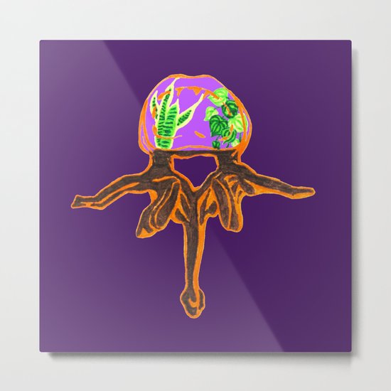 Lumbar Vertebra Terrarium Metal Print