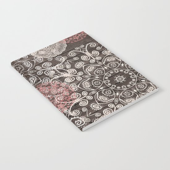HAPPY GO LUCKY - BOHO WOOD Notebook
