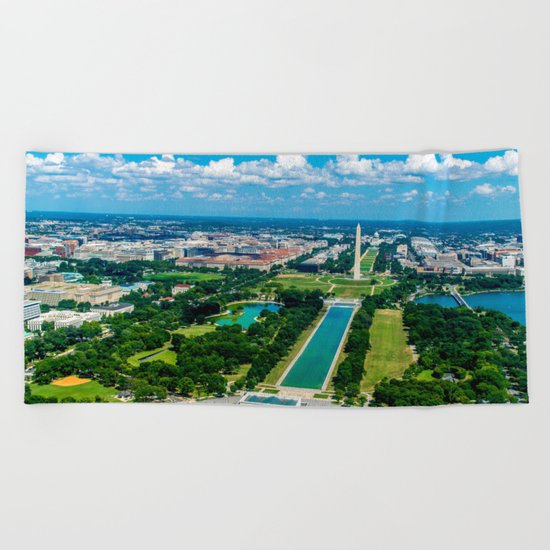 DC from Above Beach Towel