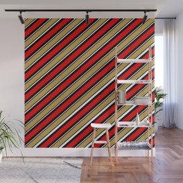 TEAM COLORS 1…Red gold Black white stripe Wall Mural