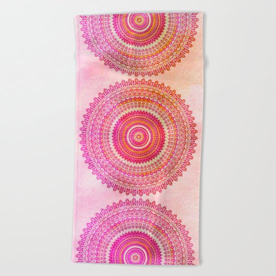 Watercolor Mandala Beach Towel