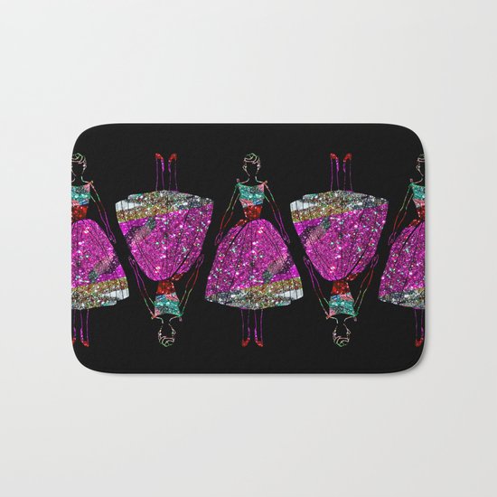 Audrey OZ Stardust Pink Glitter Dress Bath Mat