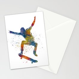 watercolor skater Stationery Card