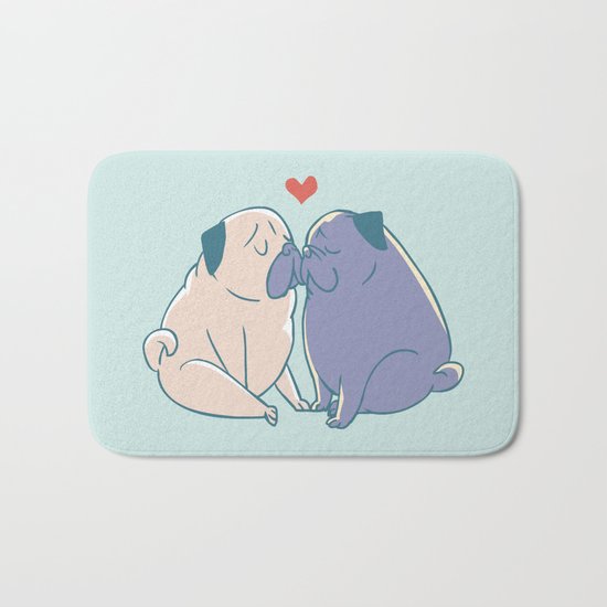 Pugs and Kisses Bath Mat