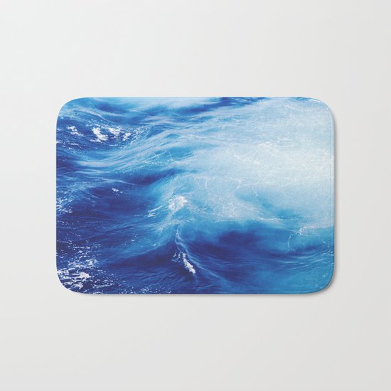 Blue Ocean Water Waves Bath Mat