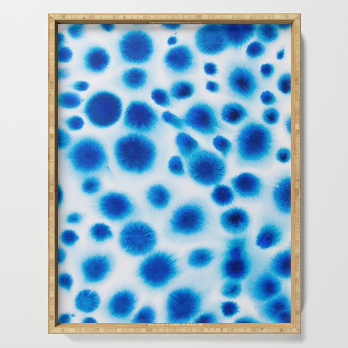 Fuzzy Blue Dots Serving Tray