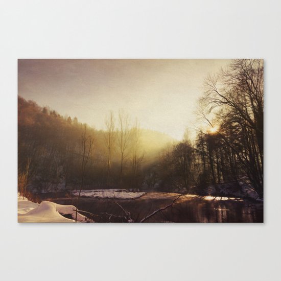 Winter At the River Canvas Print