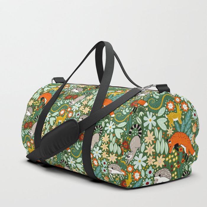 Textured Woodland Pattern - Forest Green Duffle Bag