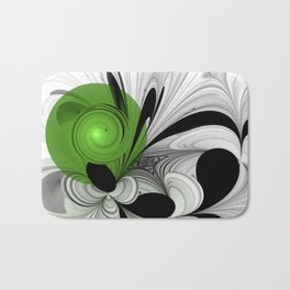 Abstract Black and White with Green Badematte