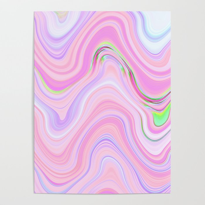 Pastel Pink & Violet Lava Marble Poster