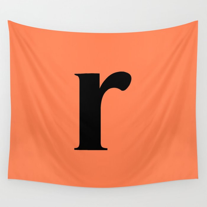 r (BLACK & CORAL LETTERS) Wall Tapestry