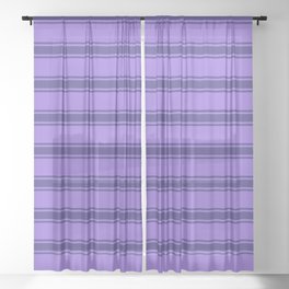 [ Thumbnail: Purple and Dark Slate Blue Colored Pattern of Stripes Sheer Curtain ]