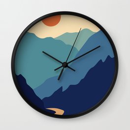 Mountains & River II Wall Clock