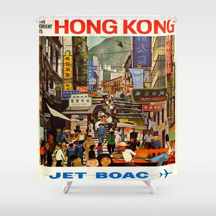 Vintage poster - Hong Kong Shower Curtain