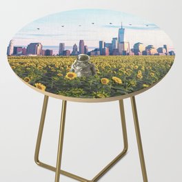 Astronaut in the Field-New York City Skyline Side Table