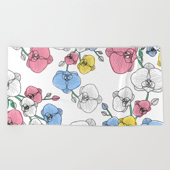 Orchids Beach Towel