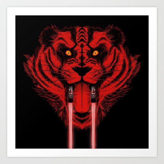 Dark Side Saber-Toothed Tiger Art Print