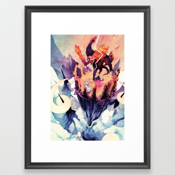 The Demon and the Wizard Framed Art Print