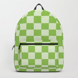 Checkerboard Mini Check Pattern Lime Green Backpack