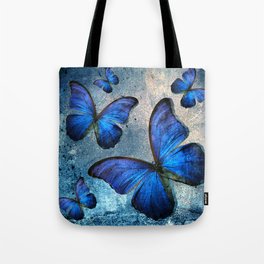 Butterfly Blue Vintage  Tote Bag