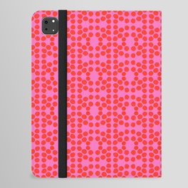 Mid-Century Modern Dots Red On Hot Pink iPad Folio Case