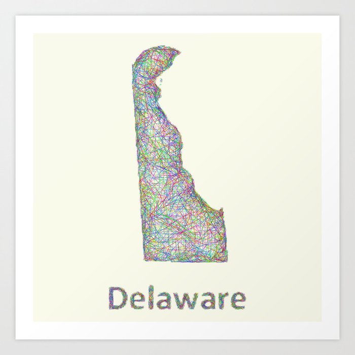 Delaware map Art Print