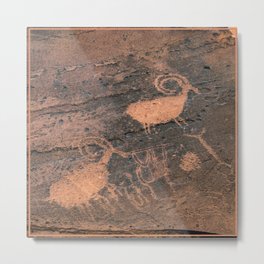 Desert Rock Art - Petroglyphs - II Metal Print