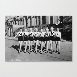 NEW YORK Vintage Girls Canvas Print