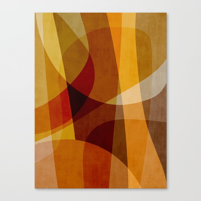 Modern Burnt-Orange MCM Fall Decor Canvas Print