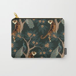 Vintage tiger and peacock Carry-All Pouch