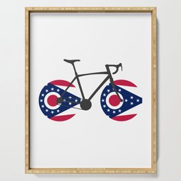 Ohio Flag Cycling Serving Tray