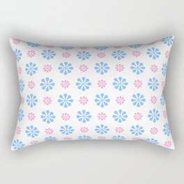 geometric flower 5 pink and blue Rectangular Pillow