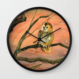 Colorful Owl Art Wall Clock