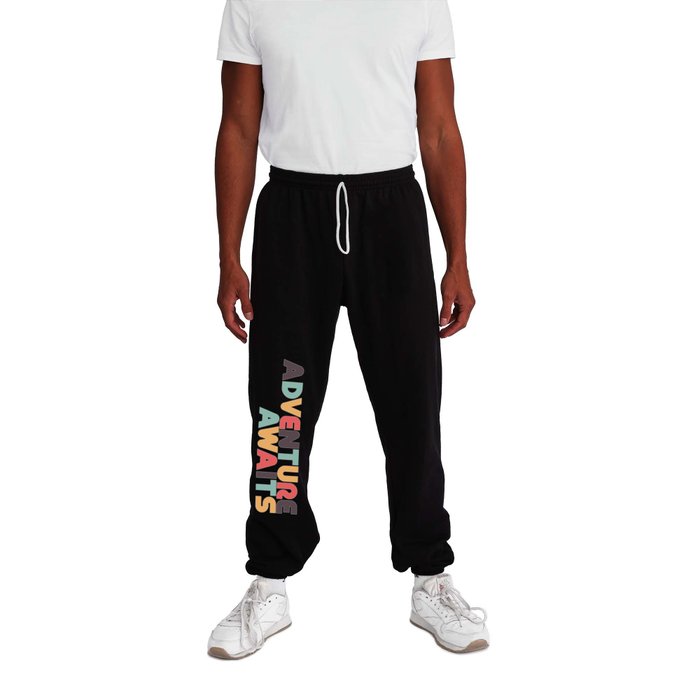 Adventure Awaits - Retro Rainbow Sweatpants