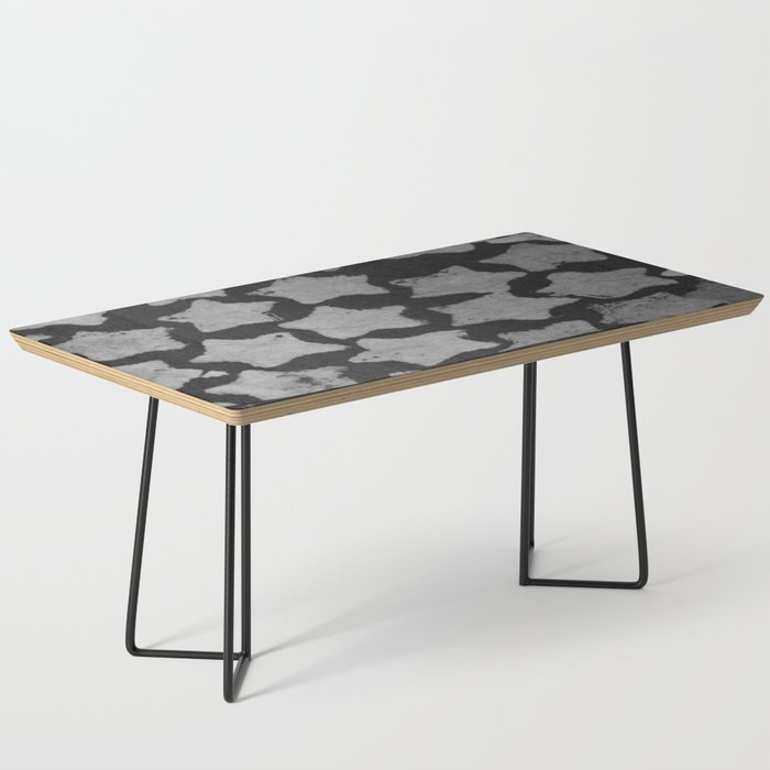 Grey on Black Bleached Grunge Star Design Coffee Table
