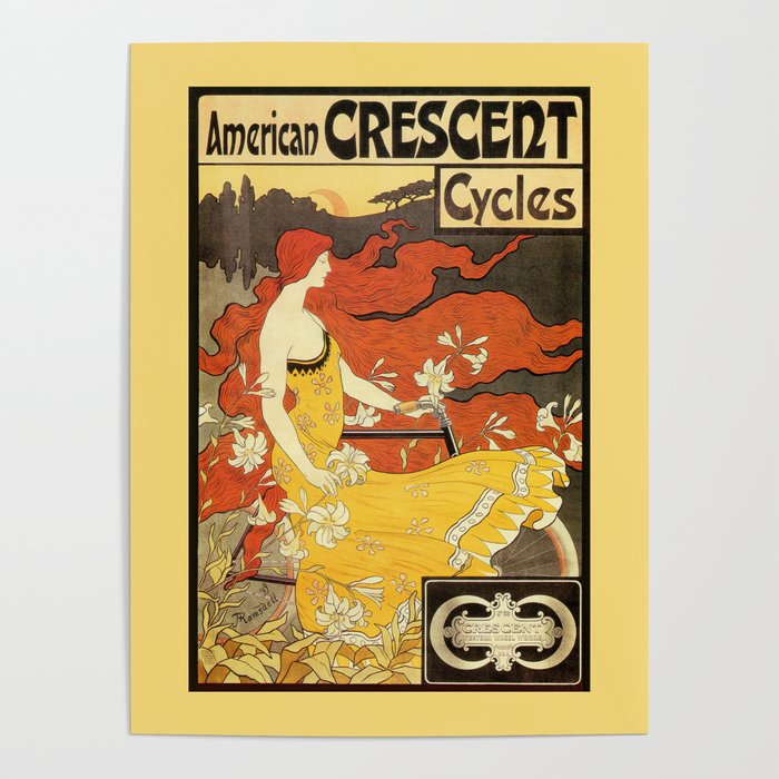 sagrado Perforación Sin alterar Vintage American art nouveau Bicycles ad Poster by aapshop | Society6