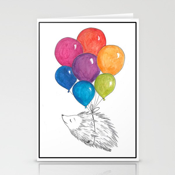 Soar - Rainbow Balloon Hedgehog Stationery Cards